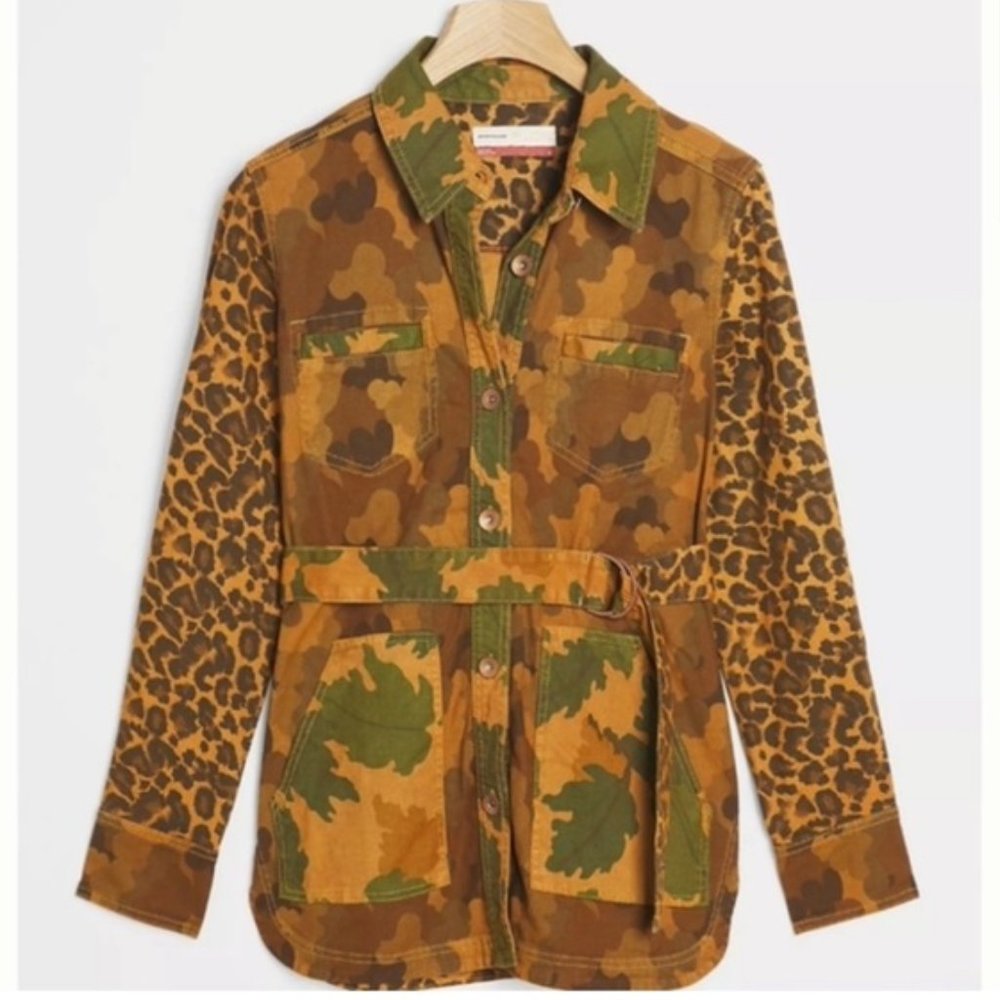 Anthropologie Pilcro Camo Cat Denim Utility Jacket Xs